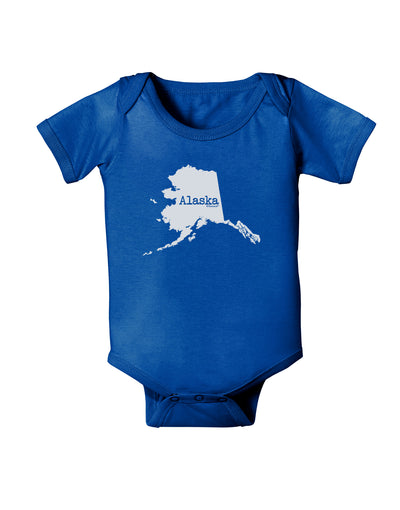 Alaska - United States Shape Baby Bodysuit Dark by TooLoud-Baby Romper-TooLoud-Royal-Blue-06-Months-Davson Sales