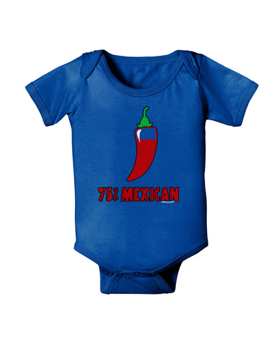 Seventy-Five Percent Mexican Baby Bodysuit Dark-Baby Romper-TooLoud-Royal-Blue-06-Months-Davson Sales