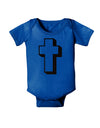 Simple Cross Design Glitter - Black Baby Bodysuit Dark by TooLoud-Baby Romper-TooLoud-Royal-Blue-06-Months-Davson Sales