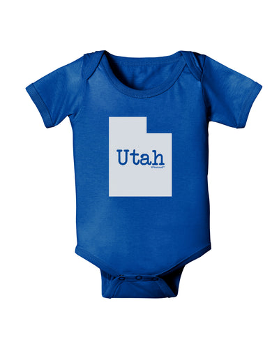 Utah - United States Shape Baby Bodysuit Dark by TooLoud-Baby Romper-TooLoud-Royal-Blue-06-Months-Davson Sales