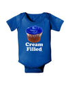 Cream Filled Blue Cupcake Design Baby Bodysuit Dark by TooLoud-Baby Romper-TooLoud-Royal-Blue-06-Months-Davson Sales