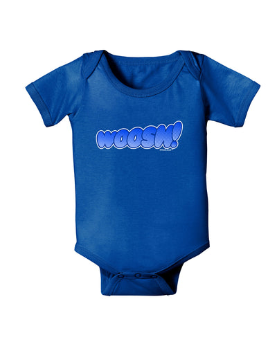 Onomatopoeia WOOSH Baby Bodysuit Dark-Baby Romper-TooLoud-Royal-Blue-06-Months-Davson Sales