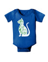 Happy St. Catty's Day - St. Patrick's Day Cat Baby Bodysuit Dark by TooLoud-Baby Romper-TooLoud-Royal-Blue-06-Months-Davson Sales