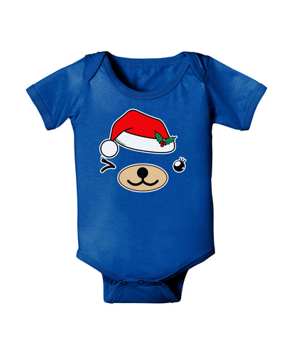 Kyu-T Face Beartholomea Santa Girl Bear Baby Bodysuit Dark-Baby Romper-TooLoud-Royal-Blue-06-Months-Davson Sales