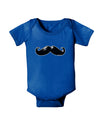 Big Black Mustache Baby Bodysuit Dark-Baby Romper-TooLoud-Royal-Blue-06-Months-Davson Sales
