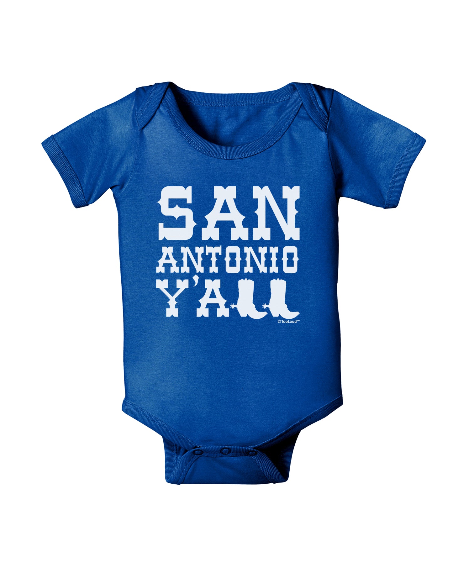 San Antonio Y'all - Boots - Texas Pride Baby Bodysuit Dark by TooLoud-Baby Romper-TooLoud-Royal-Blue-06-Months-Davson Sales