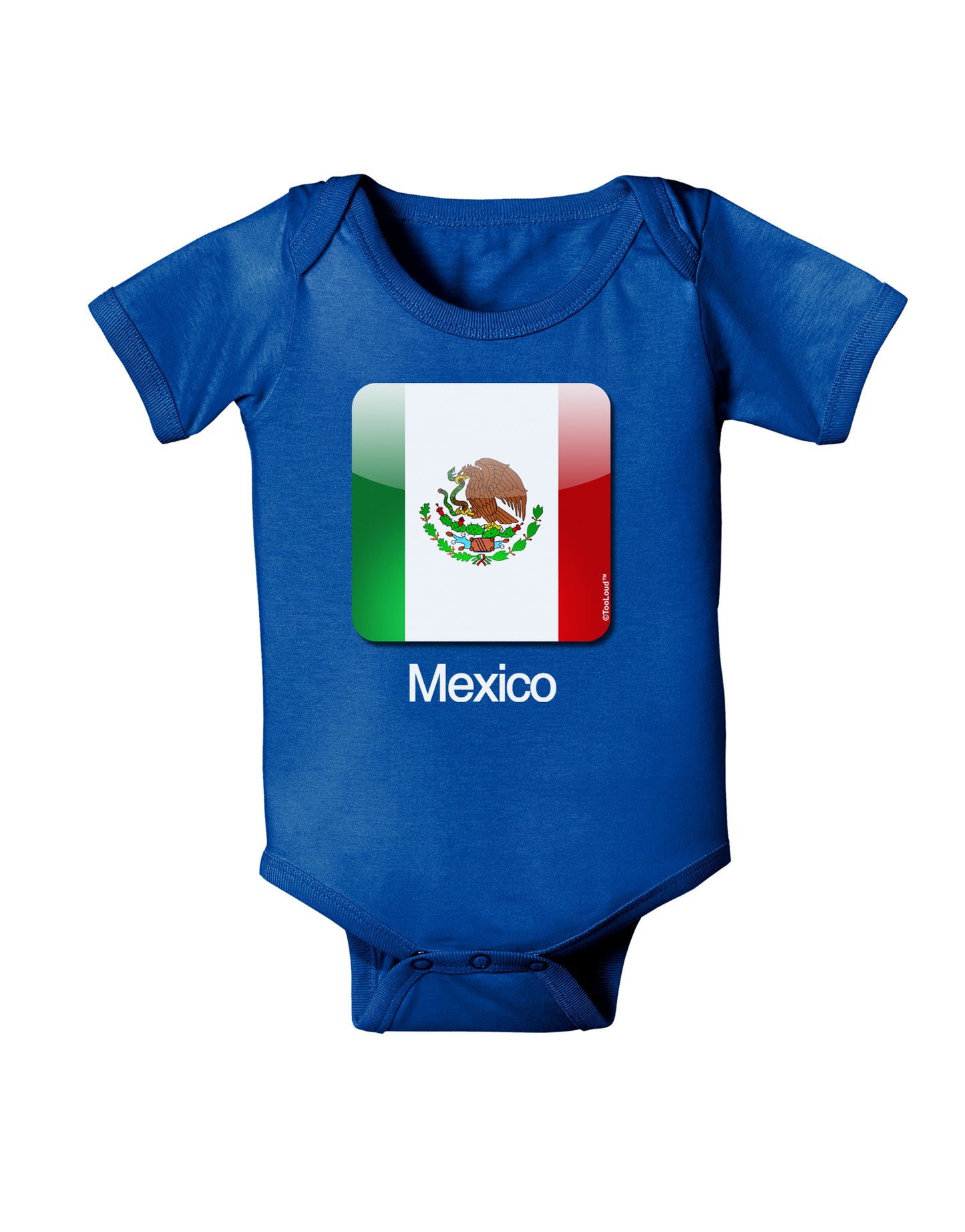 Mexican Flag App Icon - Text Baby Bodysuit Dark by TooLoud-Baby Romper-TooLoud-Royal-Blue-06-Months-Davson Sales