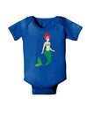 Mermaid Design - Green Baby Bodysuit Dark-Baby Romper-TooLoud-Royal-Blue-06-Months-Davson Sales