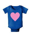 Big Pink Heart Valentine's Day Baby Bodysuit Dark-Baby Romper-TooLoud-Royal-Blue-06-Months-Davson Sales