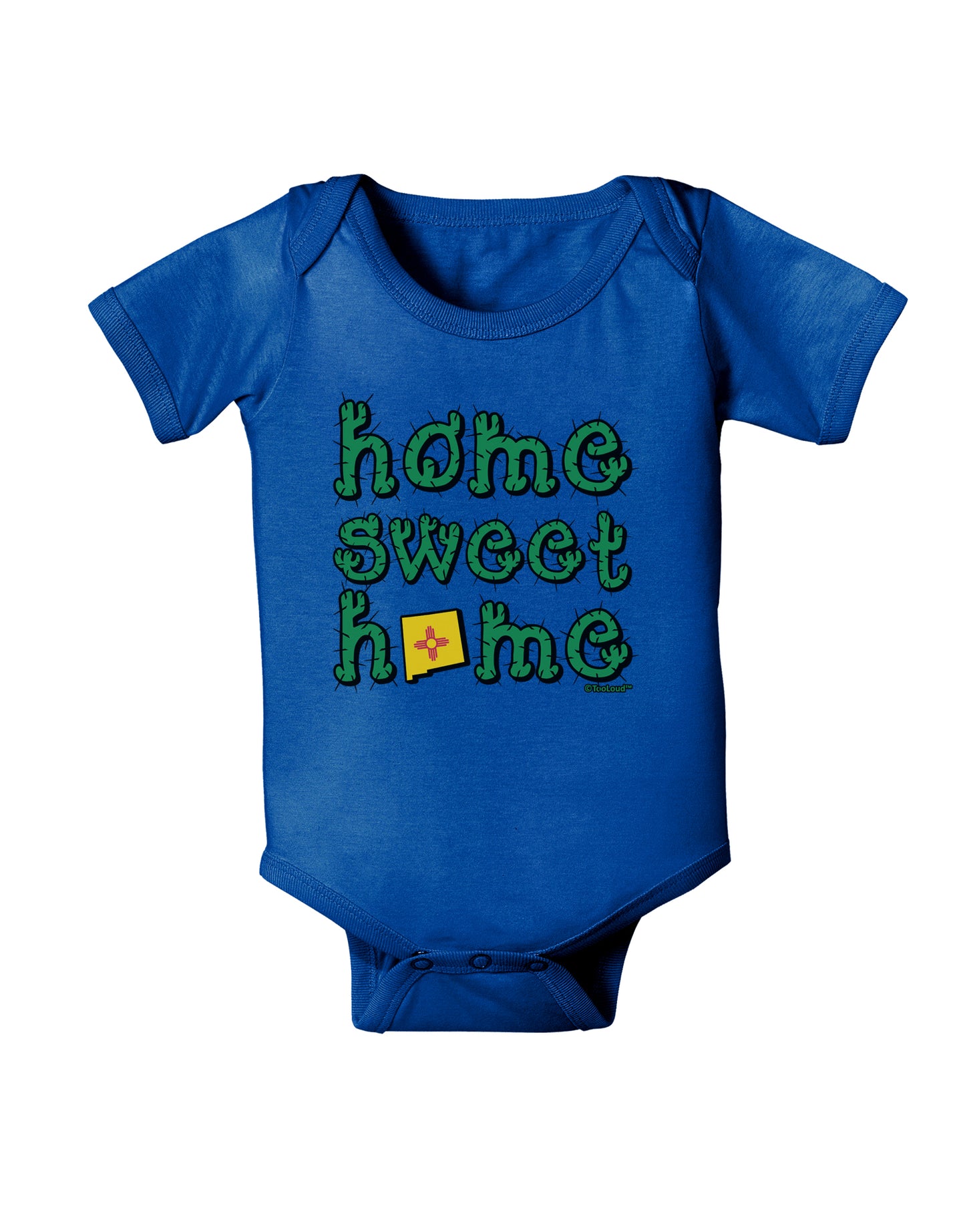 Home Sweet Home - New Mexico - Cactus and State Flag Baby Bodysuit Dark by TooLoud-Baby Romper-TooLoud-Royal-Blue-06-Months-Davson Sales