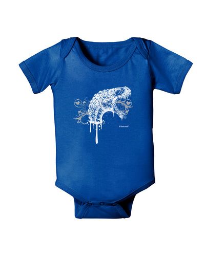 Artistic Ink Style Dinosaur Head Design Baby Bodysuit Dark by TooLoud-Baby Romper-TooLoud-Royal-Blue-06-Months-Davson Sales