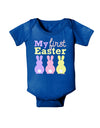My First Easter - Three Bunnies Baby Bodysuit Dark by TooLoud-Baby Romper-TooLoud-Royal-Blue-06-Months-Davson Sales
