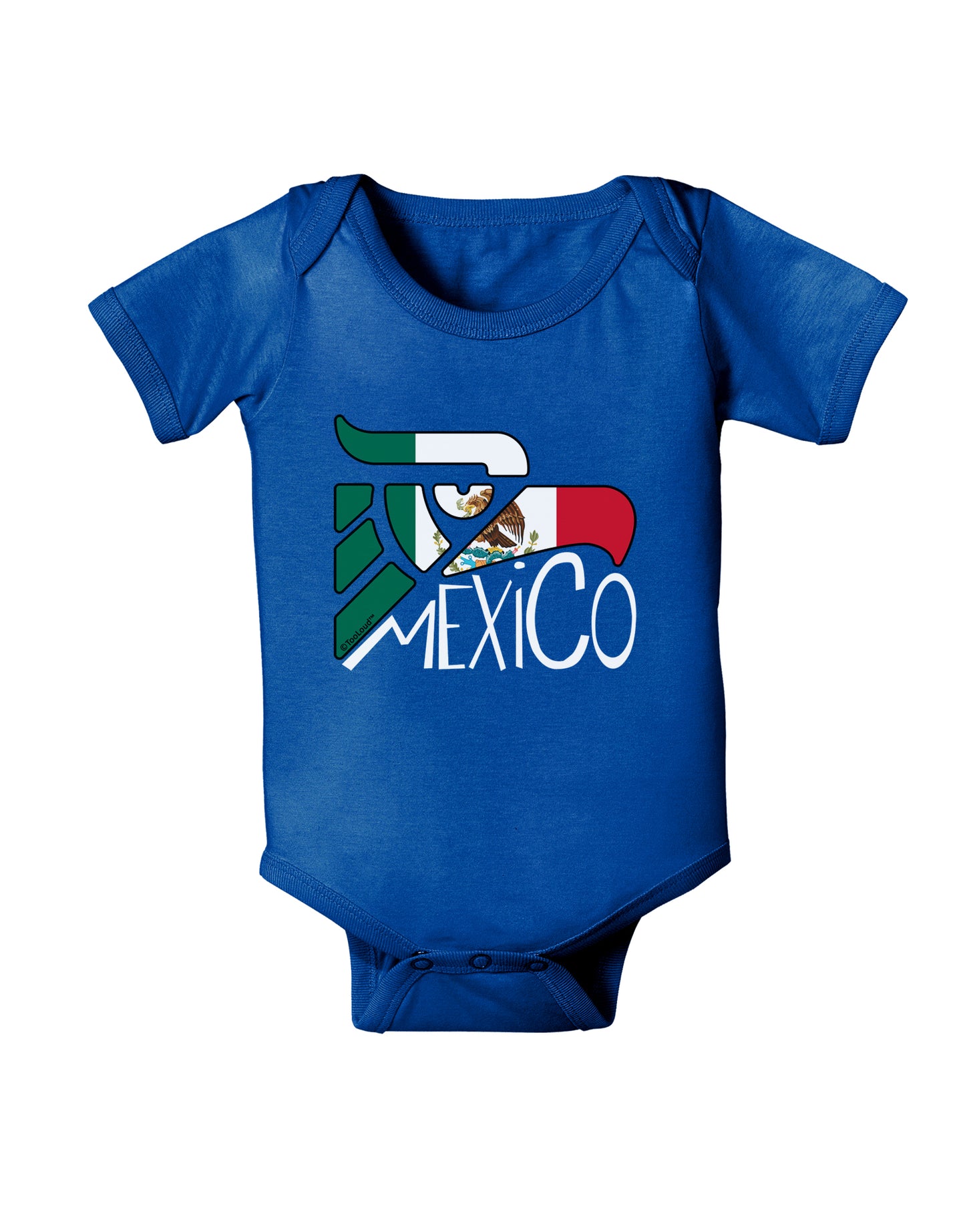 Mexico Eagle Symbol - Mexican Flag - Mexico Baby Bodysuit Dark by TooLoud-Baby Romper-TooLoud-Royal-Blue-06-Months-Davson Sales