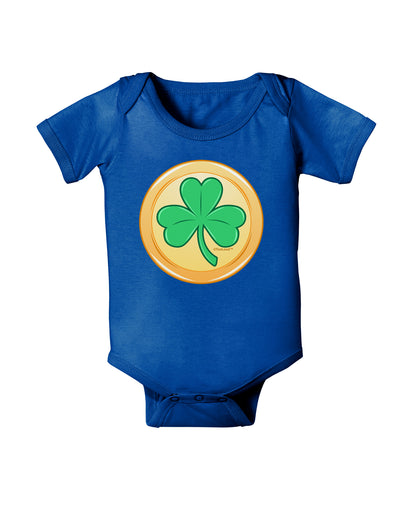 Shamrock Button Vector Design Baby Bodysuit Dark by TooLoud-Baby Romper-TooLoud-Royal-Blue-06-Months-Davson Sales