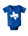 Texas State Y'all Design with Flag Heart Baby Bodysuit Dark by TooLoud-Baby Romper-TooLoud-Royal-Blue-06-Months-Davson Sales