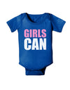 Girls Can Baby Bodysuit Dark by TooLoud-Baby Romper-TooLoud-Royal-Blue-06-Months-Davson Sales