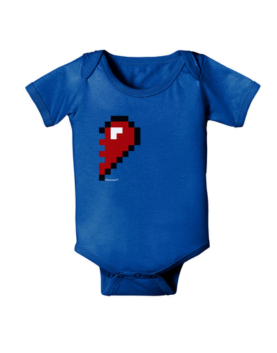 Couples Pixel Heart Design - Right Baby Bodysuit Dark by TooLoud-Baby Romper-TooLoud-Royal-Blue-06-Months-Davson Sales