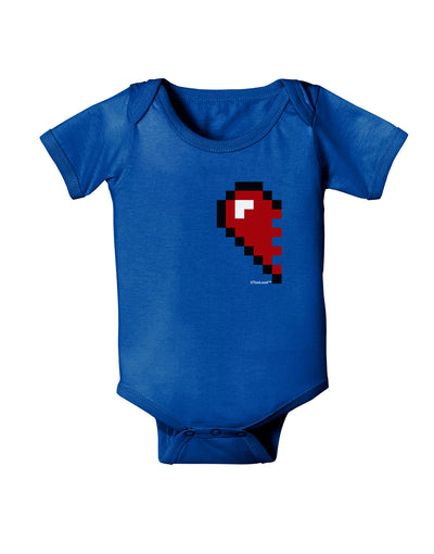 Couples Pixel Heart Design - Left Baby Bodysuit Dark by TooLoud-Baby Romper-TooLoud-Royal-Blue-06-Months-Davson Sales