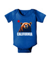 California Republic Design - Grizzly Bear and Star Baby Bodysuit Dark by TooLoud-Baby Romper-TooLoud-Royal-Blue-06-Months-Davson Sales