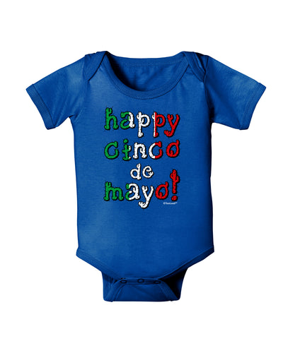 Happy Cinco de Mayo - Cactus Design Baby Bodysuit Dark by TooLoud-Baby Romper-TooLoud-Royal-Blue-06-Months-Davson Sales