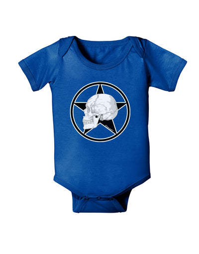 White Skull With Star Baby Bodysuit Dark by TooLoud-Baby Romper-TooLoud-Royal-Blue-06-Months-Davson Sales