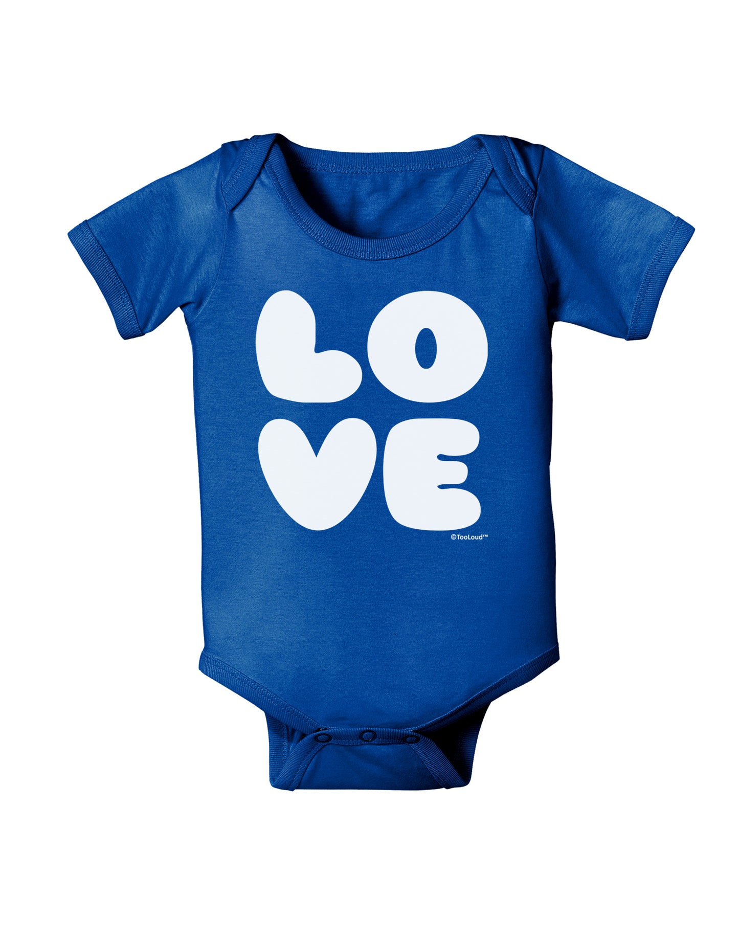 LOVE Text Baby Bodysuit Dark by TooLoud-Baby Romper-TooLoud-Royal-Blue-06-Months-Davson Sales