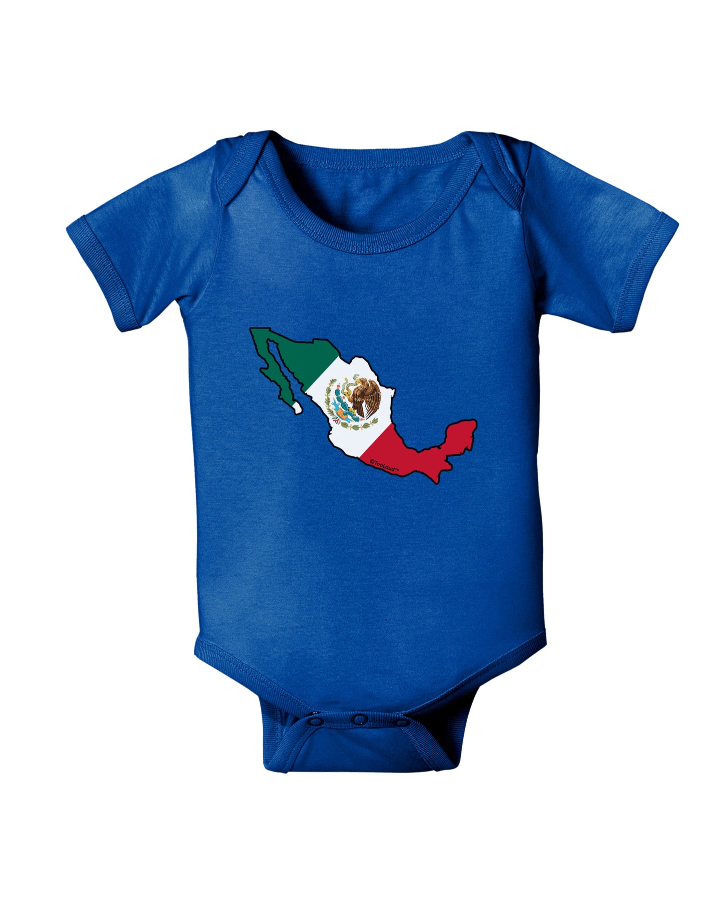 Mexico Outline - Mexican Flag Baby Bodysuit Dark by TooLoud-Baby Romper-TooLoud-Royal-Blue-06-Months-Davson Sales
