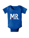 Matching Mr and Mrs Design - Mr Bow Tie Baby Bodysuit Dark by TooLoud-Baby Romper-TooLoud-Royal-Blue-06-Months-Davson Sales