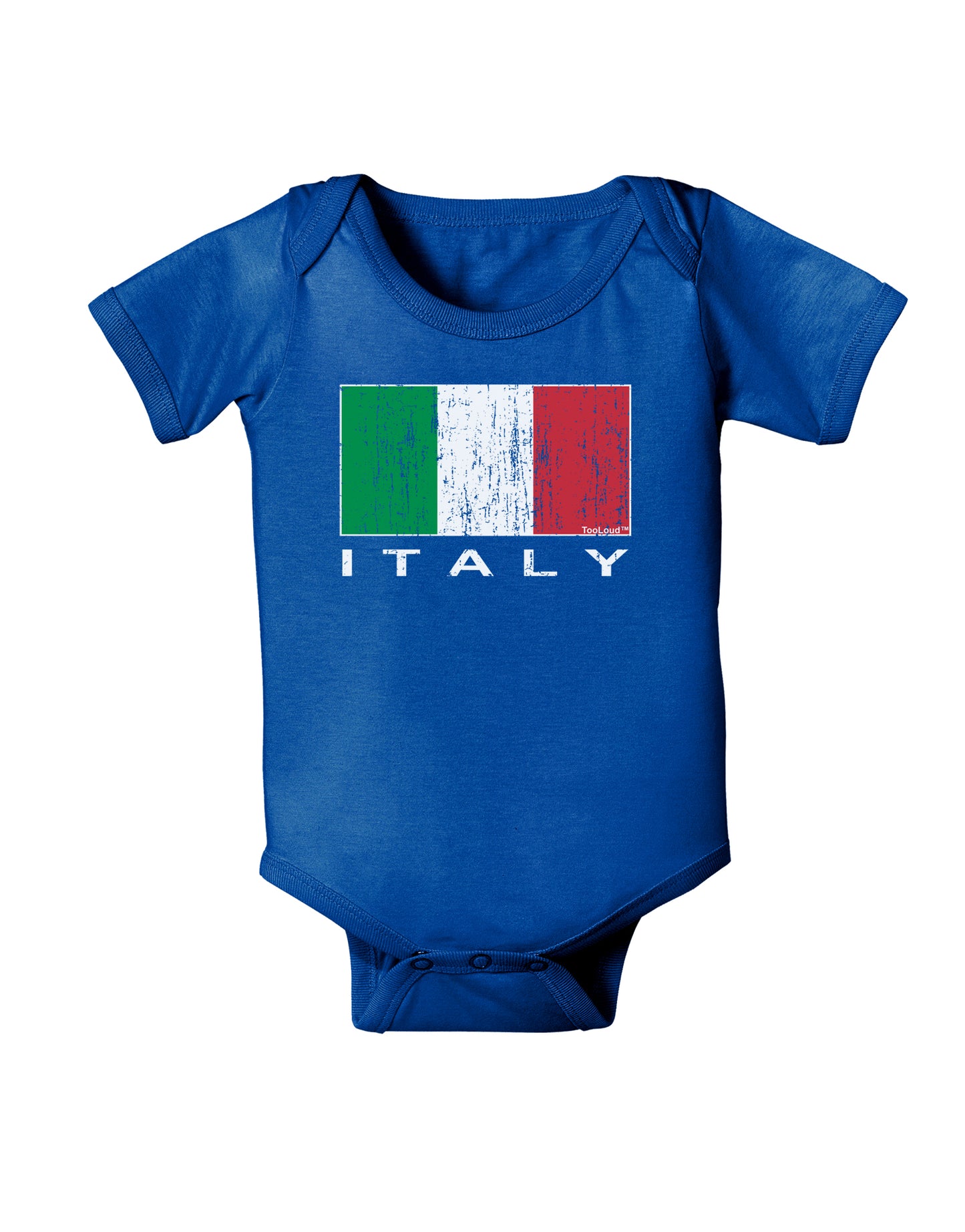 Italian Flag - Italy Text Distressed Baby Bodysuit Dark by TooLoud-Baby Romper-TooLoud-Royal-Blue-06-Months-Davson Sales