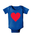 Big Red Heart Valentine's Day Baby Bodysuit Dark-Baby Romper-TooLoud-Royal-Blue-06-Months-Davson Sales