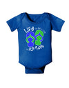 Life is Better in Flip Flops - Blue and Green Baby Bodysuit Dark-Baby Romper-TooLoud-Royal-Blue-06-Months-Davson Sales