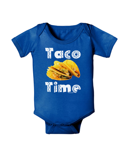 Taco Time - Mexican Food Design Baby Bodysuit Dark by TooLoud-Baby Romper-TooLoud-Royal-Blue-06-Months-Davson Sales