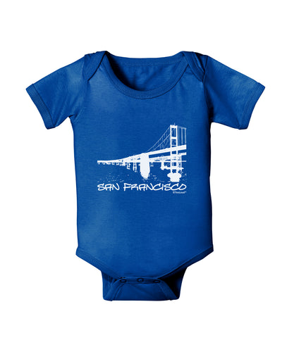 Bay Bridge Cutout Design - San Francisco Baby Bodysuit Dark by TooLoud-Baby Romper-TooLoud-Royal-Blue-06-Months-Davson Sales