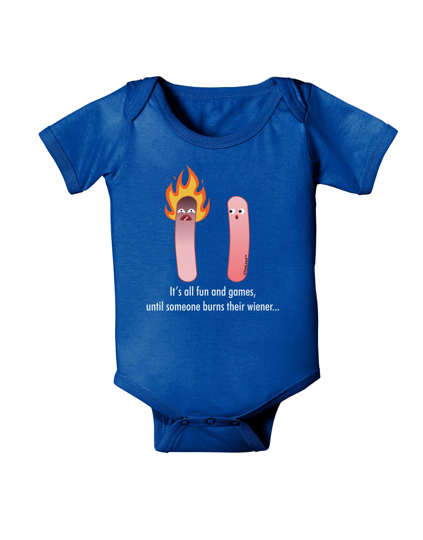 It's All Fun and Games - Wiener Baby Bodysuit Dark by TooLoud-Baby Romper-TooLoud-Royal-Blue-06-Months-Davson Sales