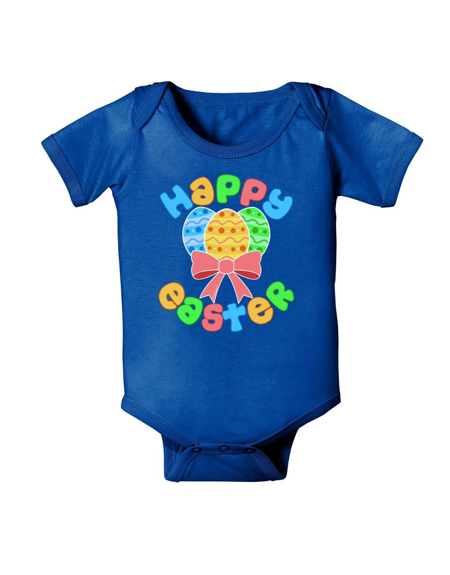 Happy Easter Easter Eggs Baby Bodysuit Dark by TooLoud-Baby Romper-TooLoud-Royal-Blue-06-Months-Davson Sales