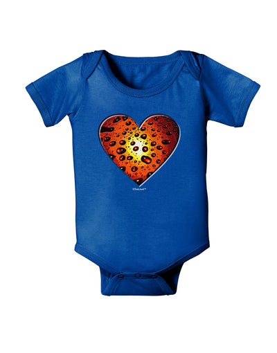 Water Droplet Heart Orange Baby Bodysuit Dark by TooLoud-Baby Romper-TooLoud-Royal-Blue-06-Months-Davson Sales