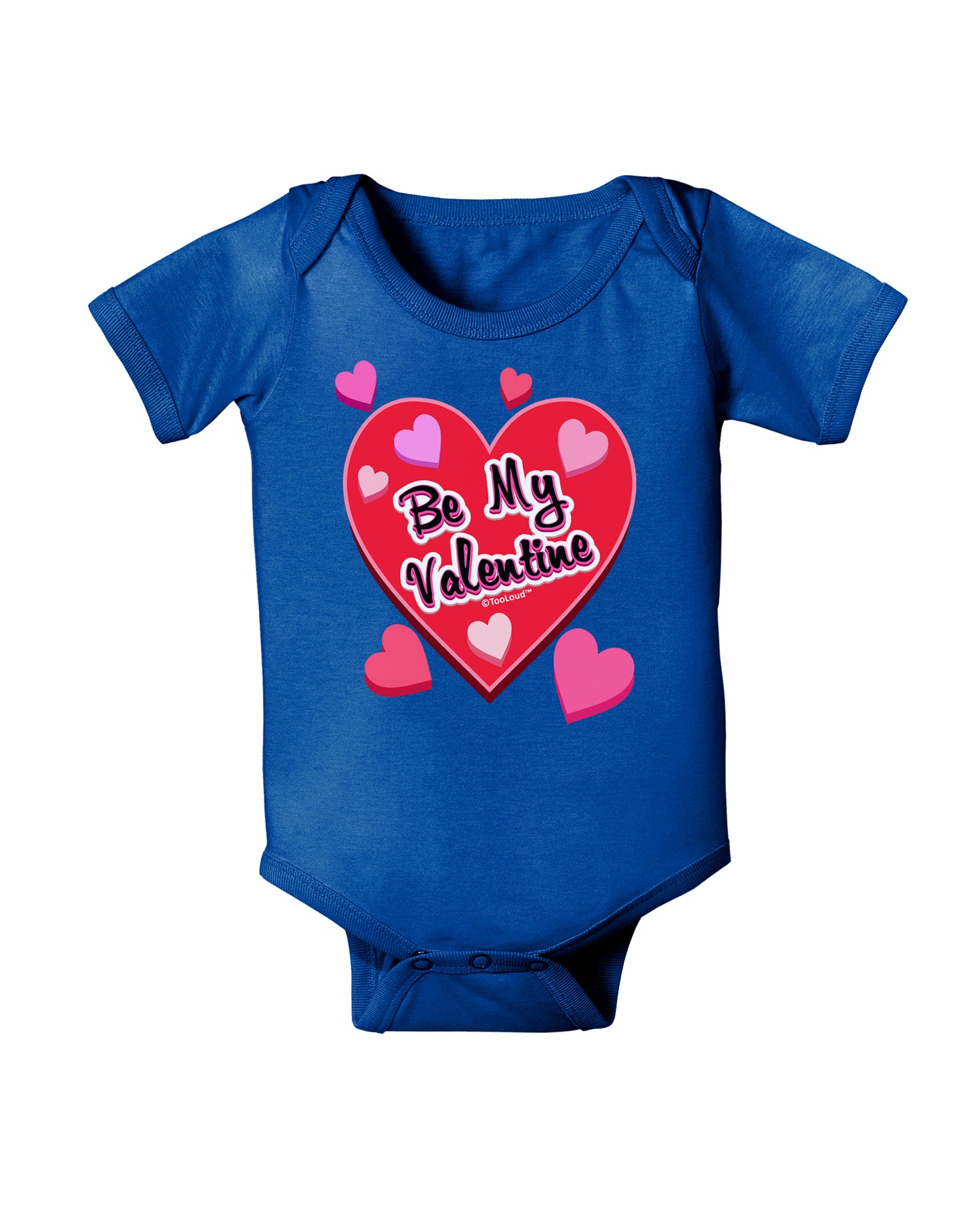 Be My Valentine Romantic Hearts Baby Bodysuit Dark-Baby Romper-TooLoud-Royal-Blue-06-Months-Davson Sales