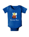 Queen Bee Text Baby Bodysuit Dark-Baby Romper-TooLoud-Royal-Blue-06-Months-Davson Sales