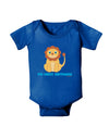 Cute Baby Lion - My First Birthday Baby Bodysuit Dark by TooLoud-Baby Romper-TooLoud-Royal-Blue-06-Months-Davson Sales