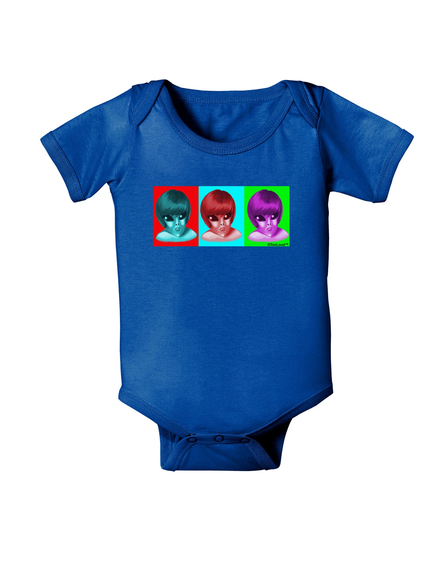 Extraterrestial Pop-art #1 Baby Bodysuit Dark by TooLoud-Baby Romper-TooLoud-Royal-Blue-06-Months-Davson Sales