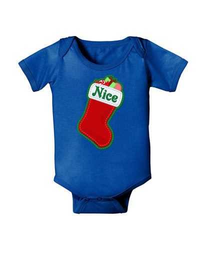 Nice Stocking Cute Christmas Baby Bodysuit Dark-Baby Romper-TooLoud-Royal-Blue-06-Months-Davson Sales