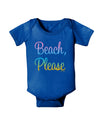 Beach Please - Summer Colors Baby Bodysuit Dark-Baby Romper-TooLoud-Royal-Blue-06-Months-Davson Sales