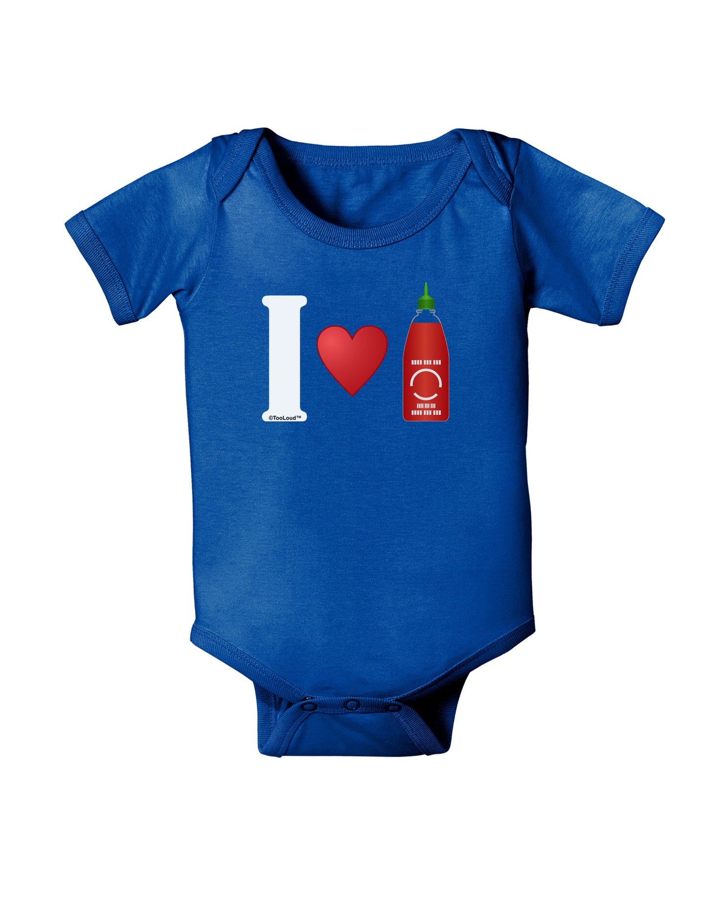 I Heart Sriracha Design Baby Bodysuit Dark by TooLoud-Baby Romper-TooLoud-Royal-Blue-06-Months-Davson Sales