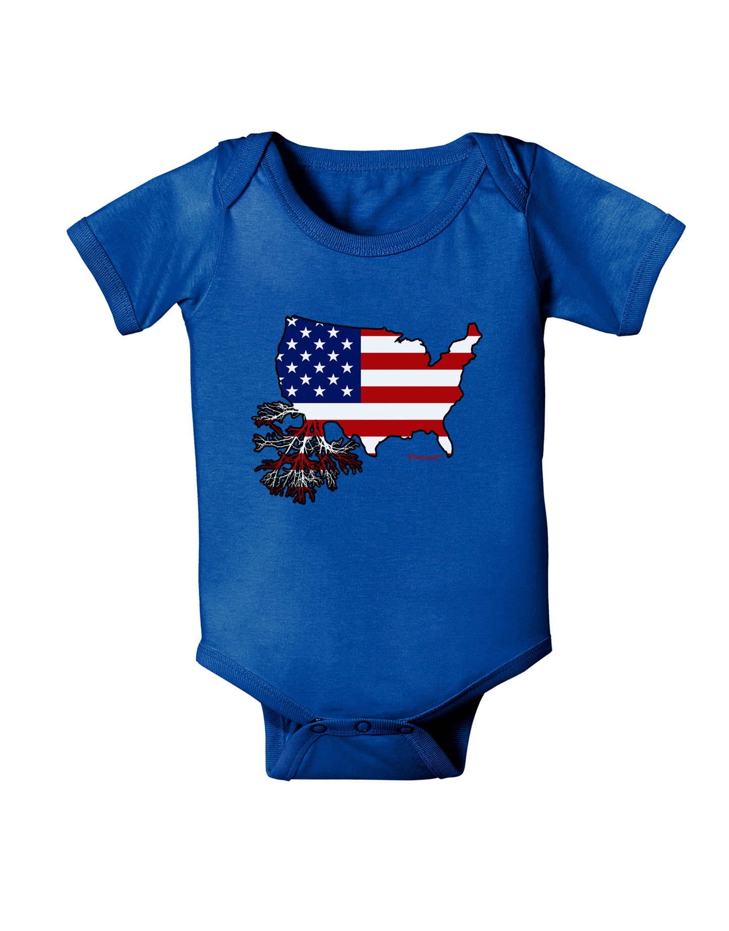 American Roots Design - American Flag Baby Bodysuit Dark by TooLoud-Baby Romper-TooLoud-Royal-Blue-06-Months-Davson Sales
