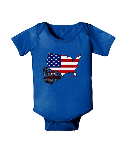 American Roots Design - American Flag Baby Bodysuit Dark by TooLoud-Baby Romper-TooLoud-Royal-Blue-06-Months-Davson Sales