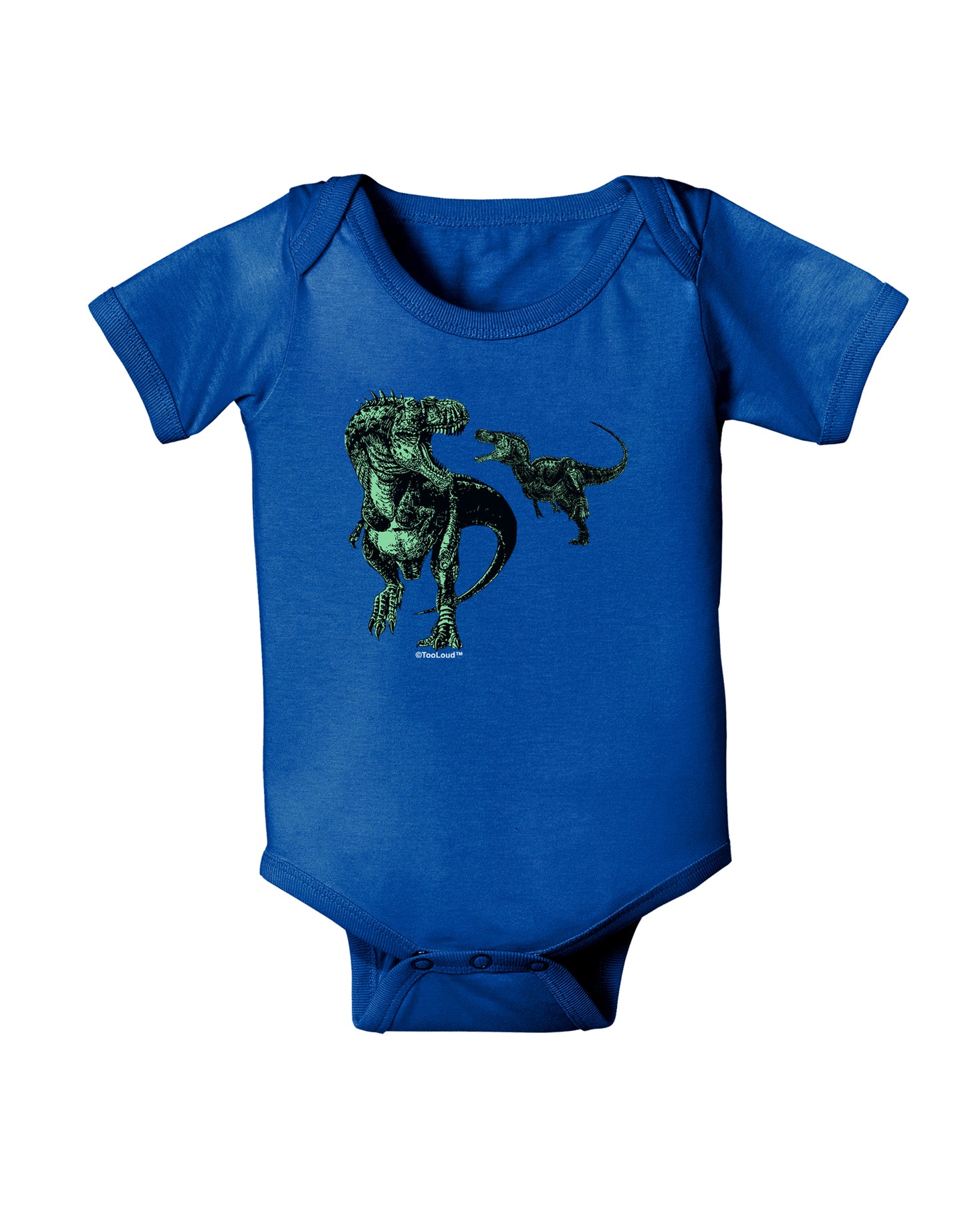 Jurassic Dinosaur Design 1 Baby Bodysuit Dark by TooLoud-Baby Romper-TooLoud-Royal-Blue-06-Months-Davson Sales