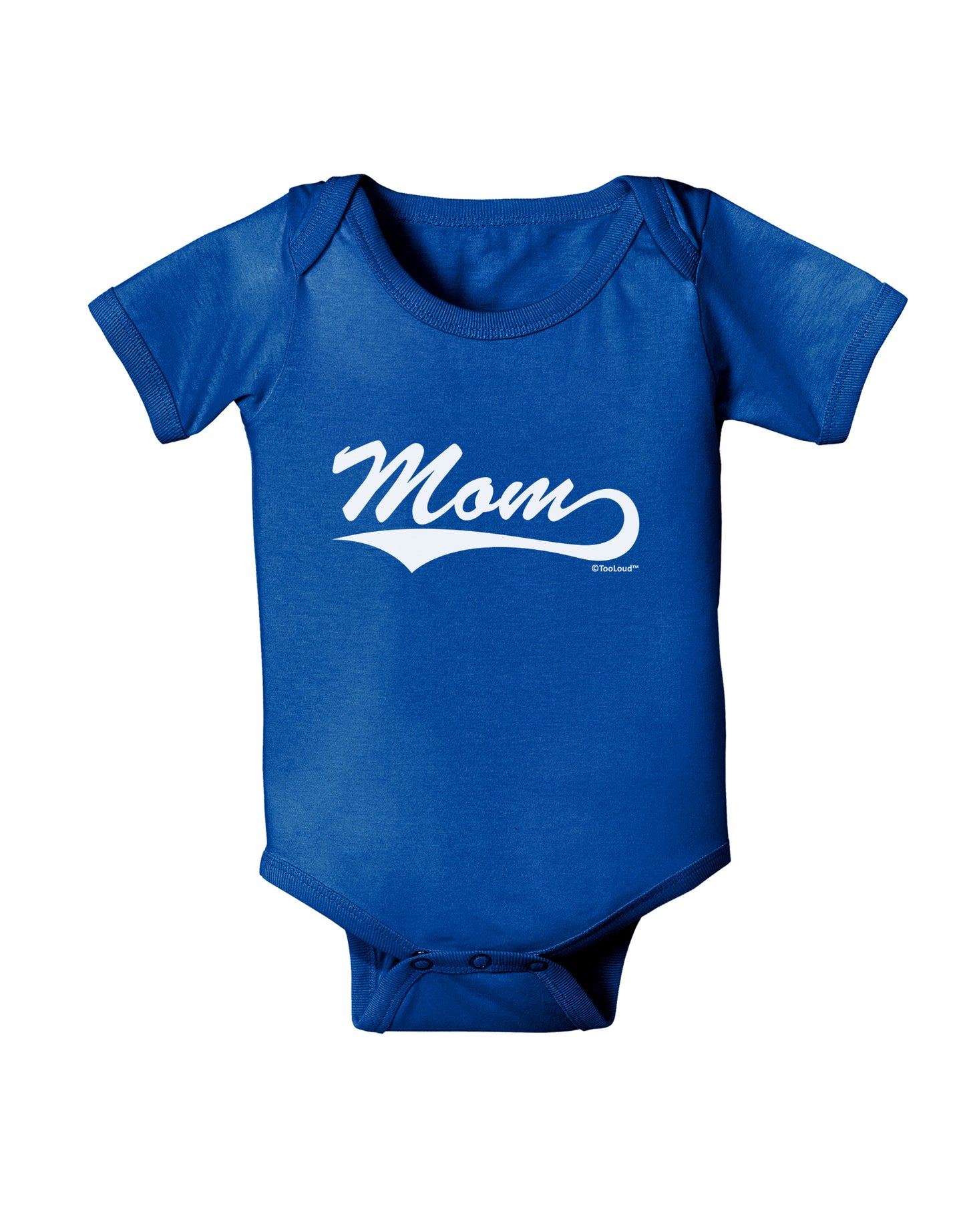 Mom - Sports Tail Script Baby Bodysuit Dark by TooLoud-Baby Romper-TooLoud-Royal-Blue-06-Months-Davson Sales