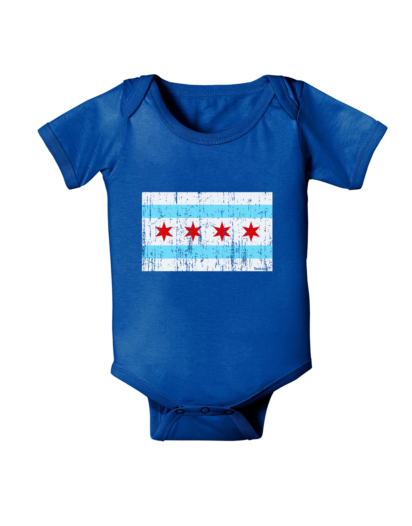 Distressed Chicago Flag Design Baby Bodysuit Dark by TooLoud-Baby Romper-TooLoud-Royal-Blue-06-Months-Davson Sales