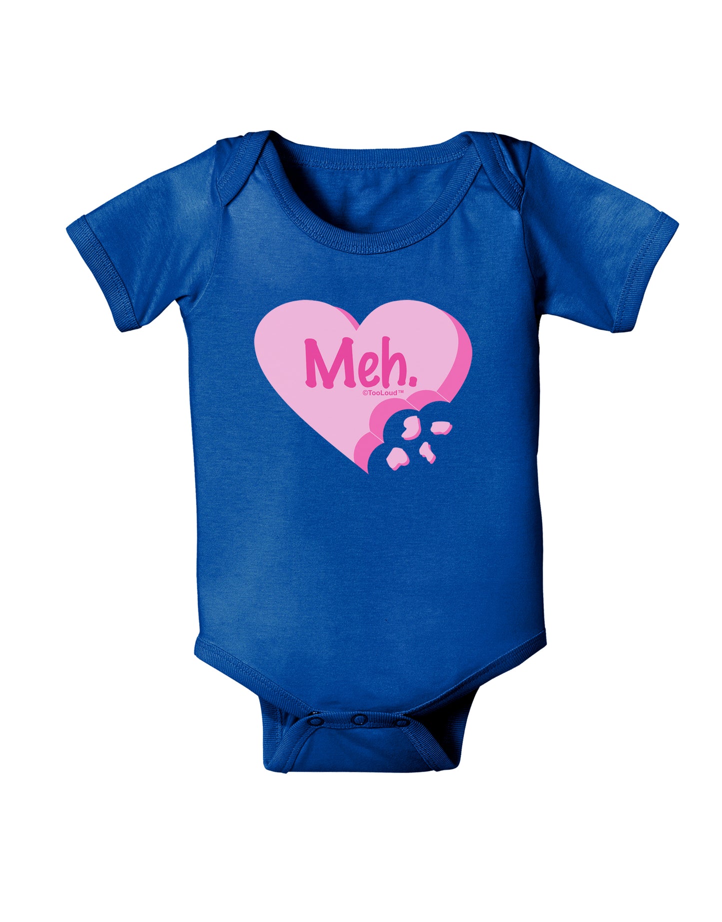 Meh Candy Heart - Valentines Day Baby Bodysuit Dark by TooLoud-Baby Romper-TooLoud-Royal-Blue-06-Months-Davson Sales