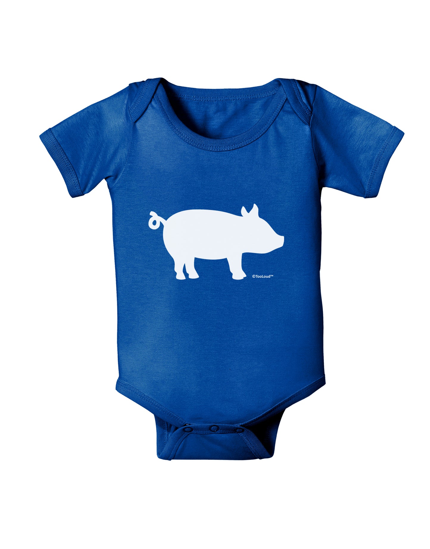 Pig Silhouette Design Baby Bodysuit Dark by TooLoud-Baby Romper-TooLoud-Royal-Blue-06-Months-Davson Sales